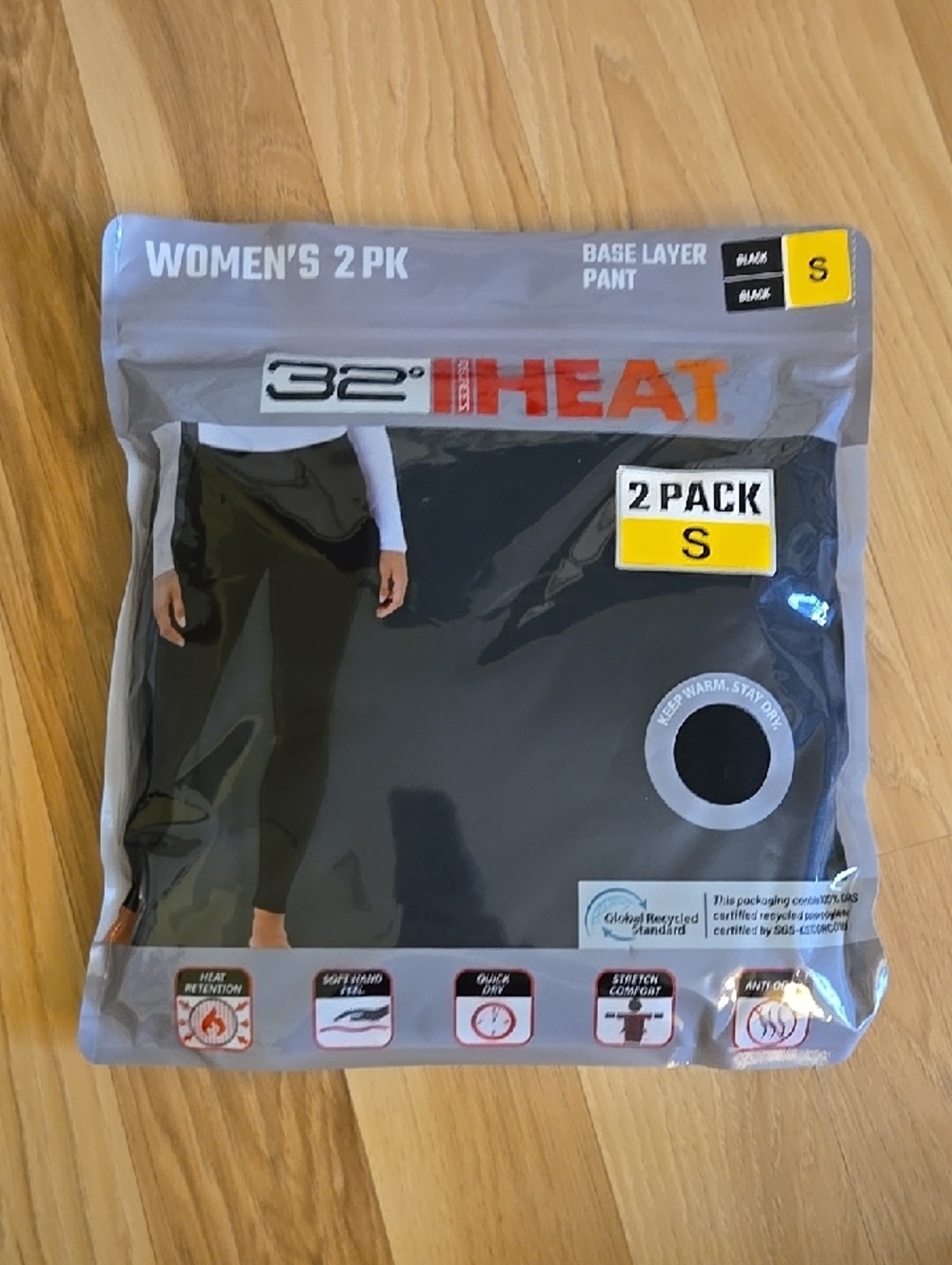 32° HEAT Women’s 2-Pack Black Base Layer Pants
